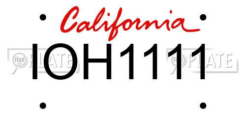 IOH1111 California License Plate