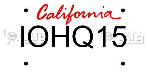 IOHQ15 California License Plate