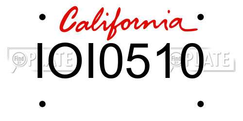 IOI0510 California License Plate