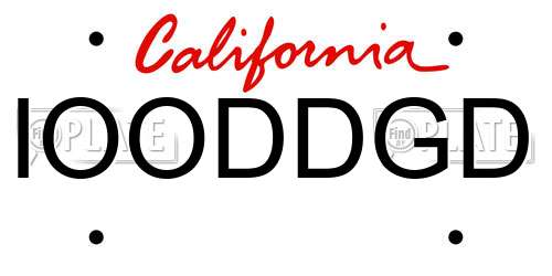 IOODDGD California License Plate