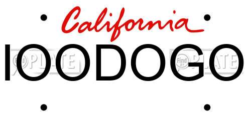 IOODOGO California License Plate