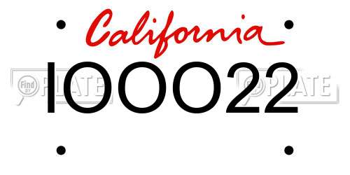 IOOO22 California License Plate