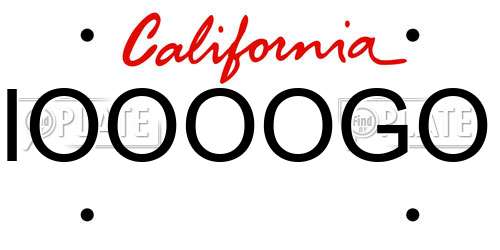 IOOOOGO California License Plate