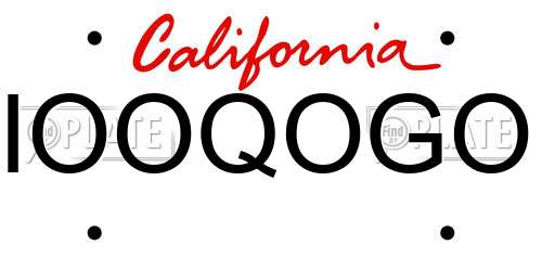 IOOQOGO California License Plate