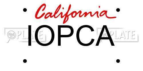 IOPCA California License Plate