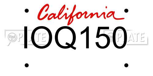 IOQ150 California License Plate