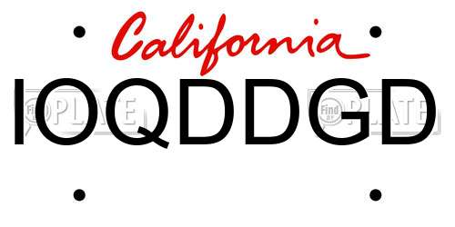 IOQDDGD California License Plate