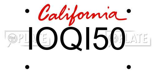 IOQI50 California License Plate