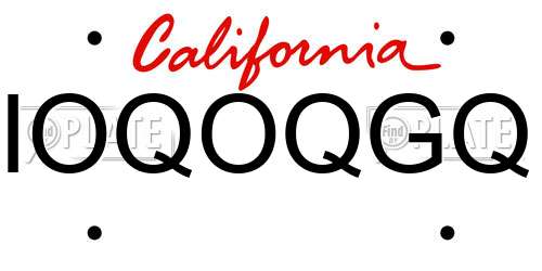 IOQOQGQ California License Plate