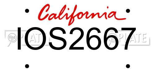 IOS2667 California License Plate