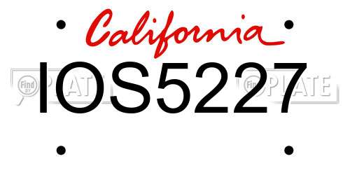 IOS5227 California License Plate