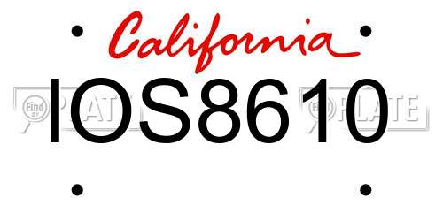 IOS8610 California License Plate