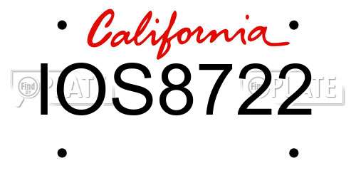 IOS8722 California License Plate