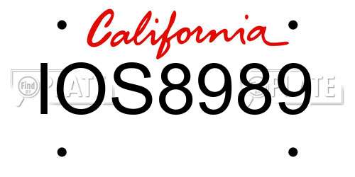 IOS8989 California License Plate