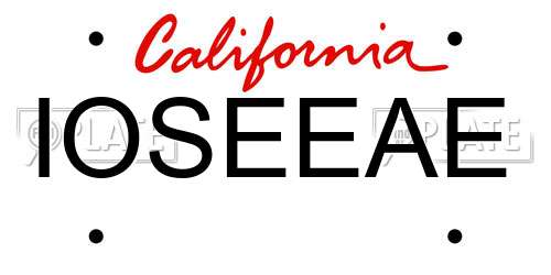 IOSEEAE California License Plate
