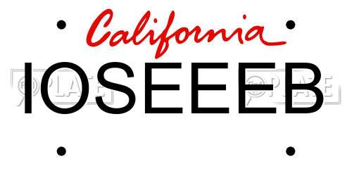 IOSEEEB California License Plate