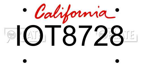IOT8728 California License Plate