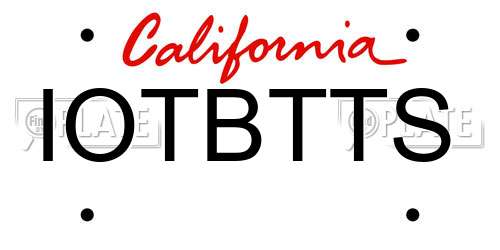 IOTBTTS California License Plate