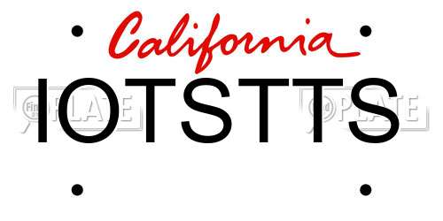 IOTSTTS California License Plate