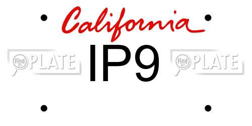 IP9 California License Plate