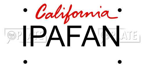 IPAFAN California License Plate