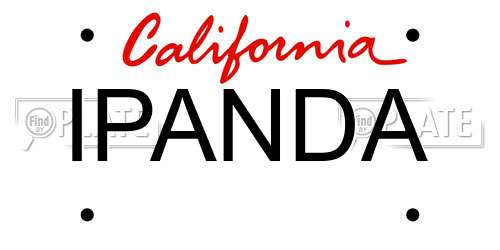 IPANDA California License Plate