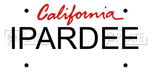 IPARDEE California License Plate