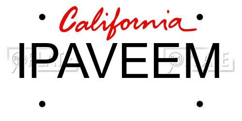 IPAVEEM California License Plate