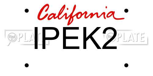 IPEK2 California License Plate
