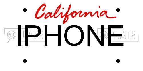 IPHONE California License Plate