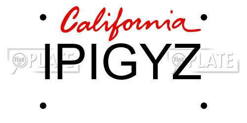 IPIGYZ California License Plate