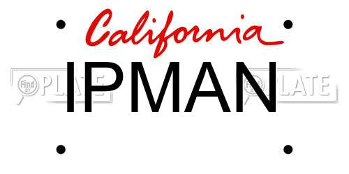 IPMAN California License Plate