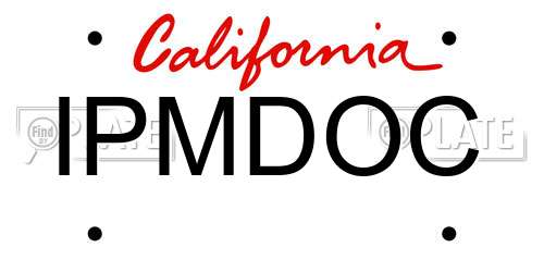 IPMDOC California License Plate