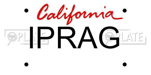 IPRAG California License Plate