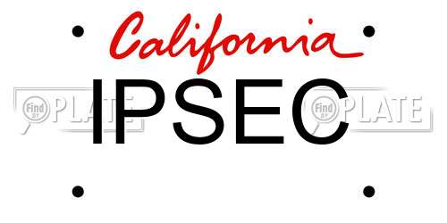 IPSEC California License Plate