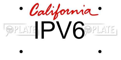 IPV6 California License Plate