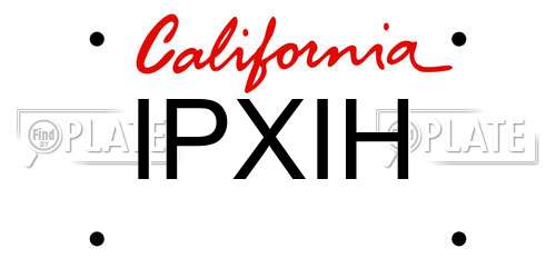 IPXIH California License Plate