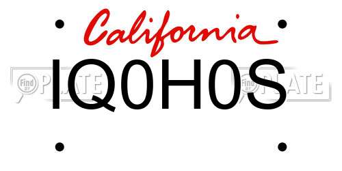 IQ0H0S California License Plate