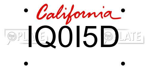 IQ0I5D California License Plate