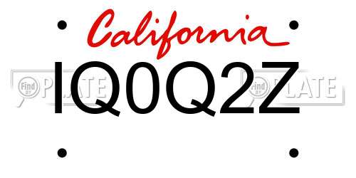 IQ0Q2Z California License Plate