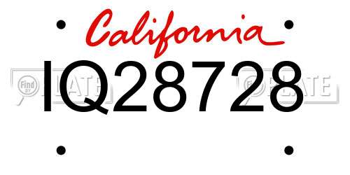 IQ28728 California License Plate