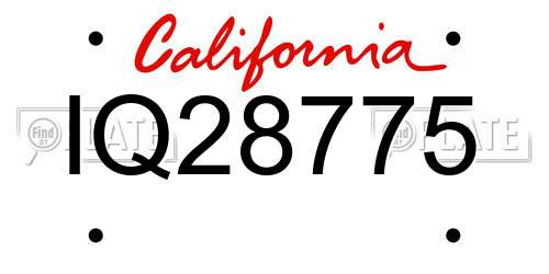 IQ28775 California License Plate