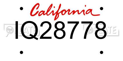 IQ28778 California License Plate