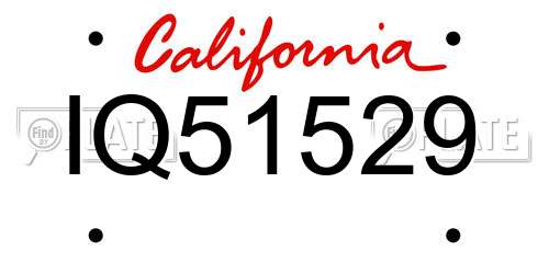IQ51529 California License Plate