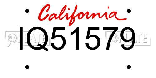 IQ51579 California License Plate