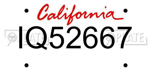 IQ52667 California License Plate