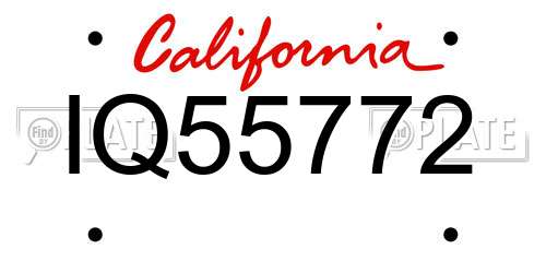 IQ55772 California License Plate