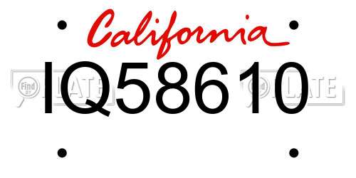 IQ58610 California License Plate