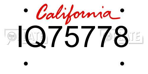 IQ75778 California License Plate