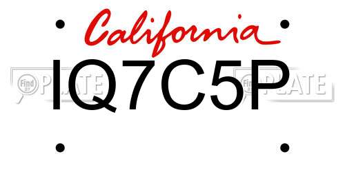 IQ7C5P California License Plate